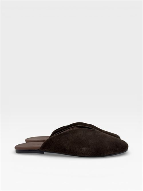 Mocassini in suede verde con nappine e perline IL LACCIO | 1918SUEDEBROWN